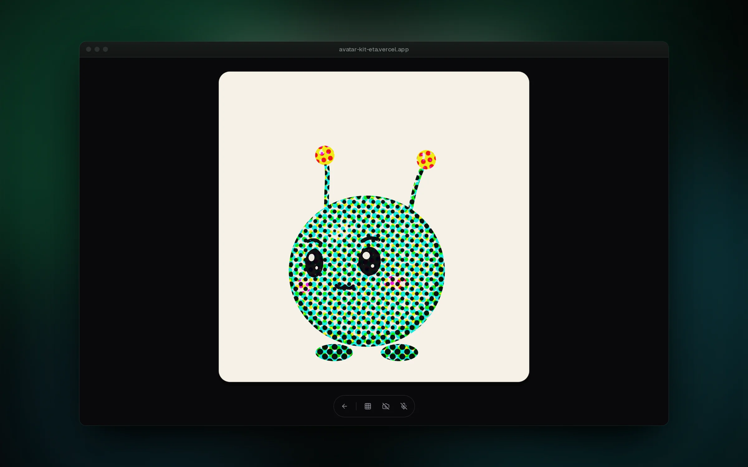 A halftone print shader on the jelly character