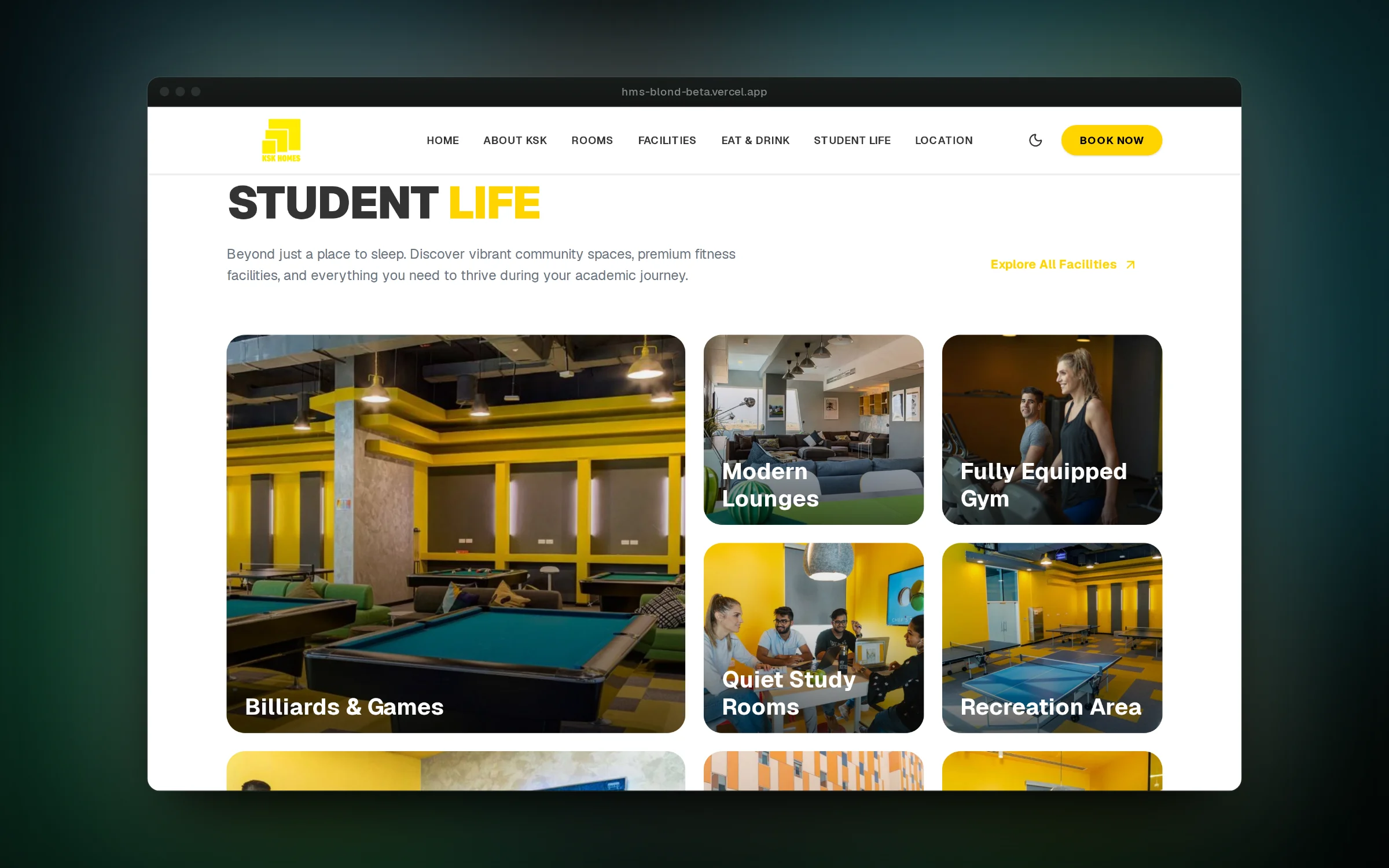 Student life laid out as a photo grid